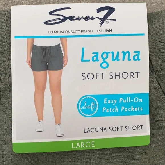 Seven7 green “Laguna” soft pull on shorts Size Large NWT. - Picture 2 of 10